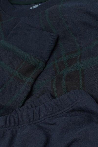 Green Macro check Print Knit Cotton Pyjama Set, B601_995J, large image number 4