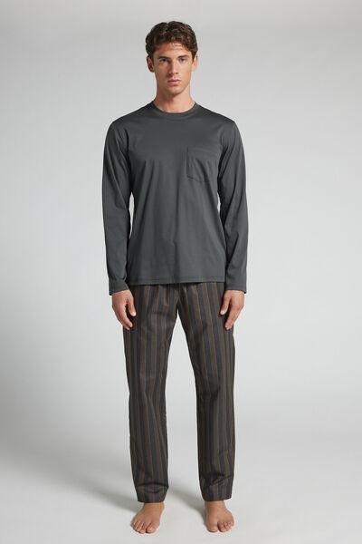 Green Filo Premium Plain-Weave Mercerised Cotton Pyjama Set, B601_221K, medium