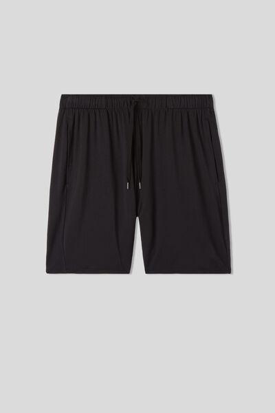 Black - 019 - Black Silk and Modal Shorts, , large image number 1