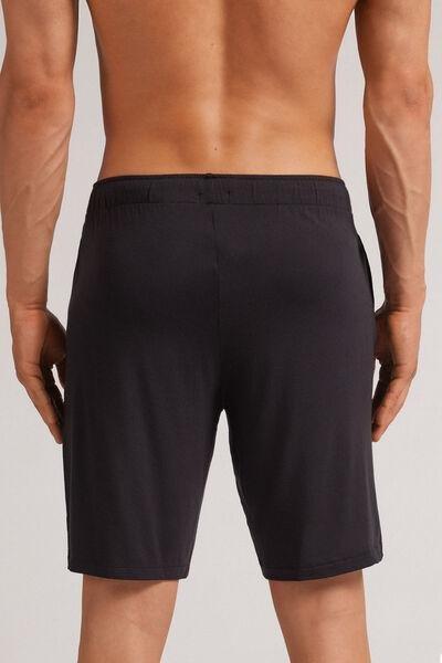 Black Silk And Modal Shorts, , large image number 3