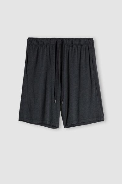 Grey Blend Silk And Modal Shorts, , large image number 2