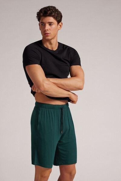 Green Soft Silk Shorts, , large image number 1