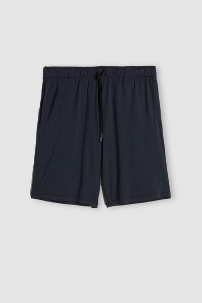 Blue Silk And Modal Shorts, , large image number 2