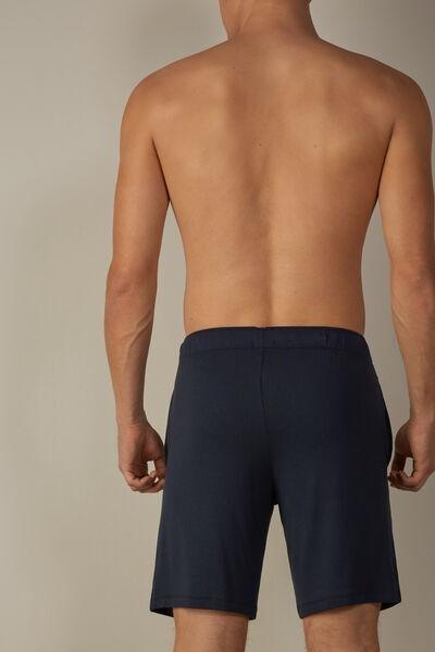 Blue Silk And Modal Shorts, , large image number 3