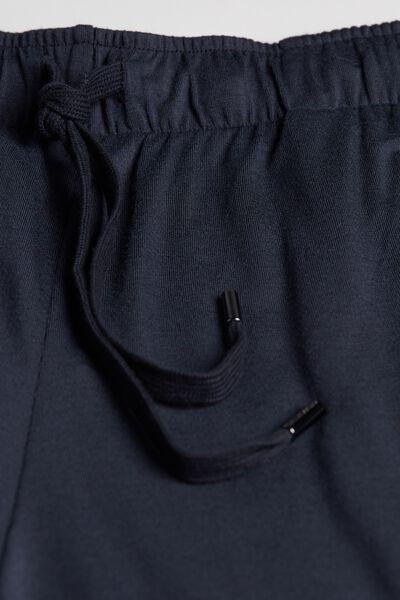 Blue Silk And Modal Shorts, , large image number 4
