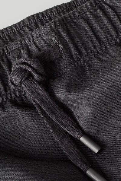 Black - 019 - Black Cotton Shorts with Seam, , large image number 4