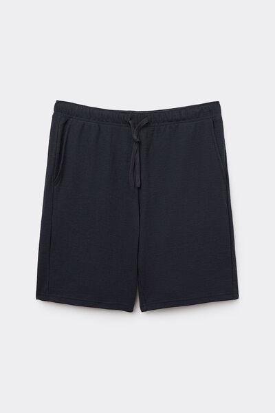 Midnight Blue Solid Lounge Shorts, , large image number 2