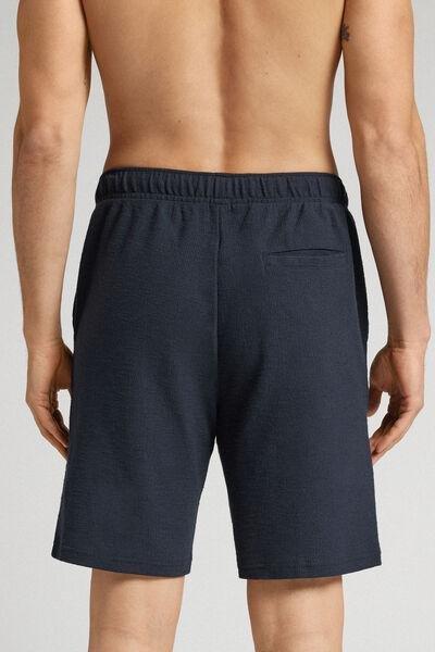 Blue Fleece Shorts, Midnight Blue, large image number 3