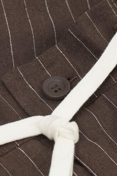 Brown Linen And Cotton Shorts, , large image number 4