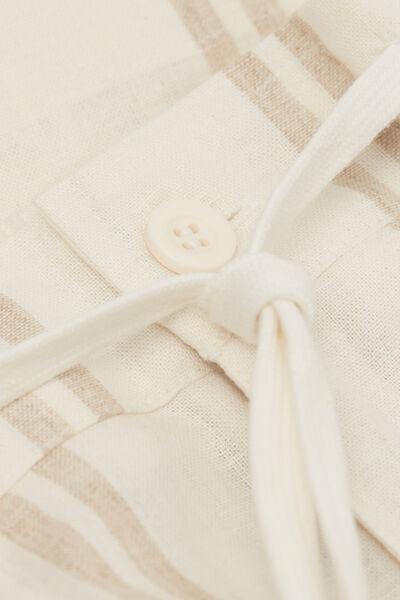 Ecru Linen And Cotton Shorts, B601_920J, large image number 4