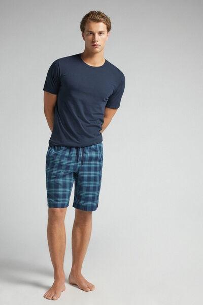 Blue Checked Shorts, B601_965J, large image number 1