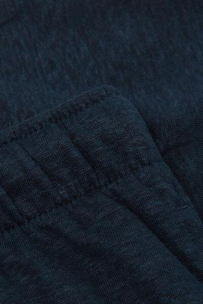 Blue Relaxed Fit 100% Linen Shorts, B601_585J, large image number 4