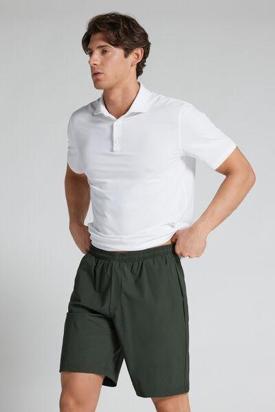 Green Elastic Waist Non-Iron Shorts, B601_083K, medium