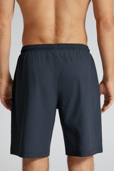 Navy Elastic Waist Non-Iron Shorts, B601_884J, large image number 3