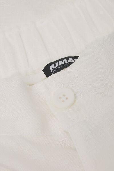 White Regular Fit 100% Linen Pants, B601_125K, large image number 4