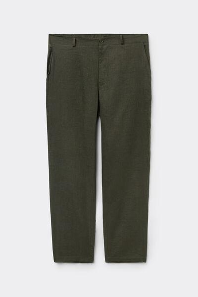 Green Regular Fit 100% Linen Pants, B601_127K, large image number 2