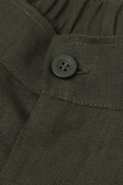 Green Regular Fit 100% Linen Pants, B601_127K, large image number 4