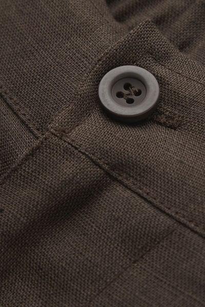 Brown Regular Fit 100% Linen Pants, B601_132K, large image number 4