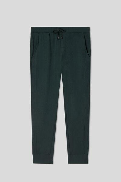 Green Long Micromodel Trousers, , large image number 2