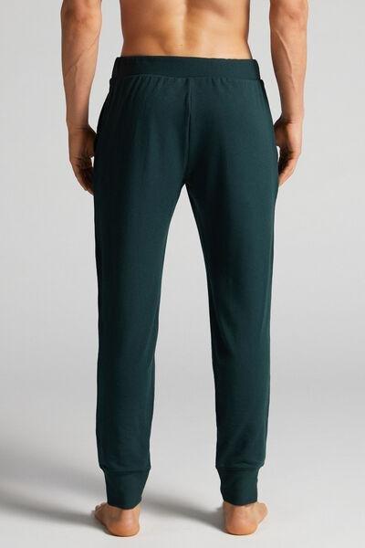Green Long Micromodel Trousers, , large image number 3