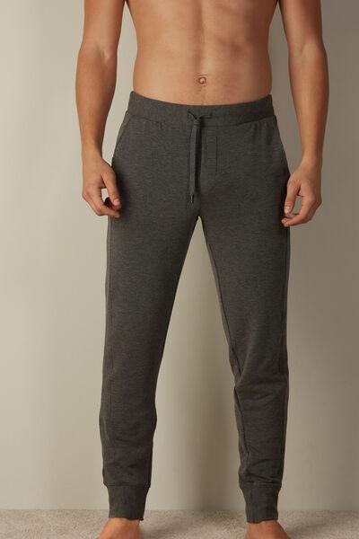Grey Long Micromodel Trousers, , medium