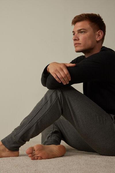 Grey Long Micromodel Trousers, , large image number 1