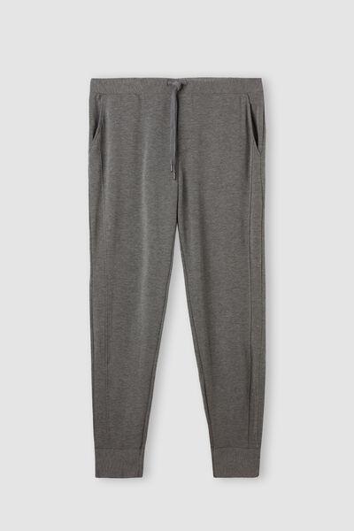 Grey Long Micromodel Trousers, , large image number 2