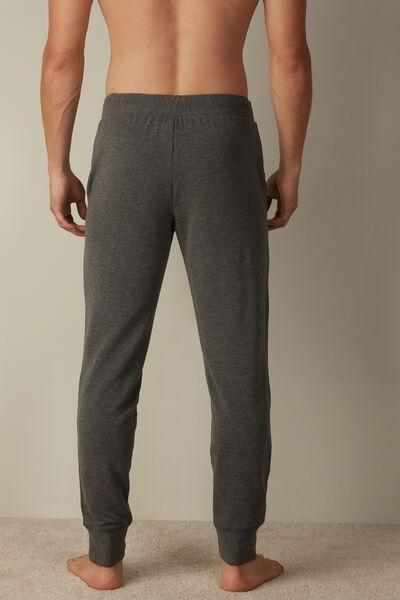 Grey Long Micromodel Trousers, , large image number 3