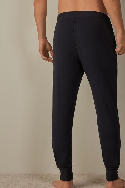 Blue Long Micromodel Trousers, , large image number 3