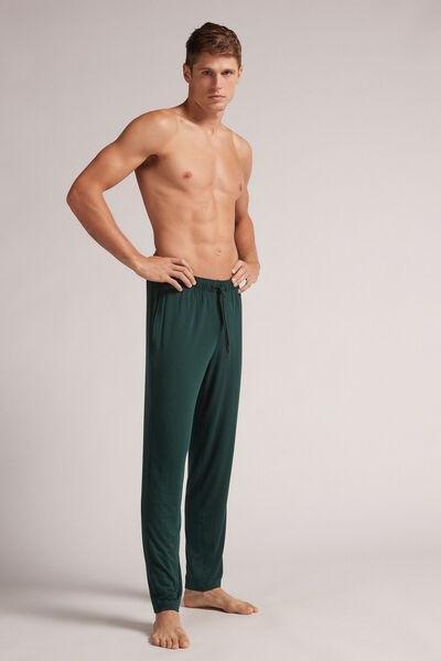 Green Solid Casual Trousers, , large image number 1
