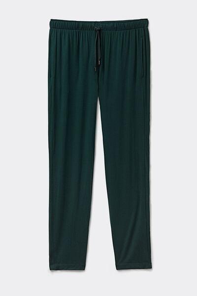 Green Solid Casual Trousers, , large image number 2