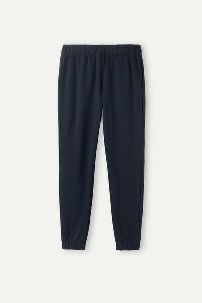 Blue Long Light Fleece Trousers, , large image number 2