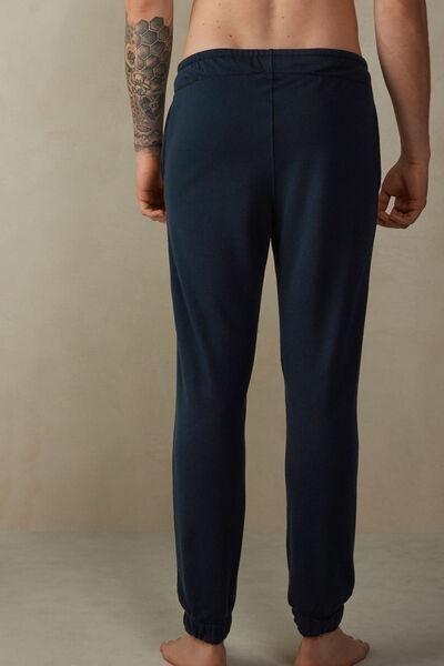 Blue Long Light Fleece Trousers, , large image number 3