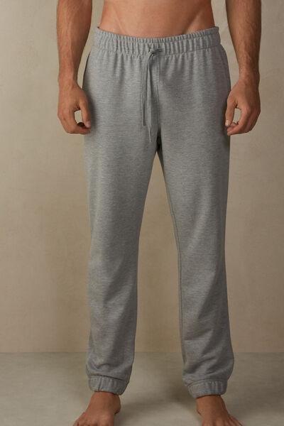 Grey Long Light Fleece Trousers, , medium