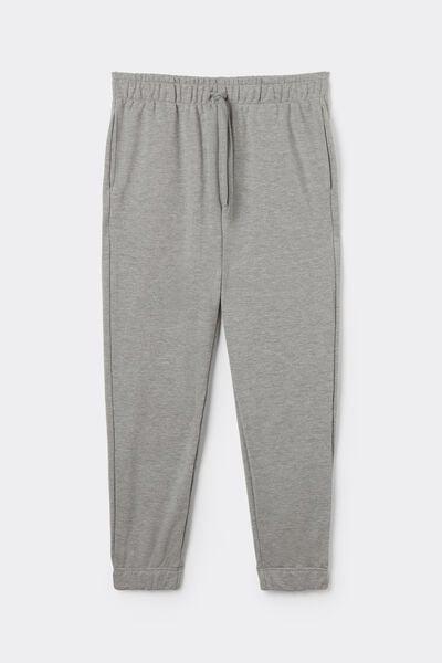 Grey Long Light Fleece Trousers, B601_977I, medium
