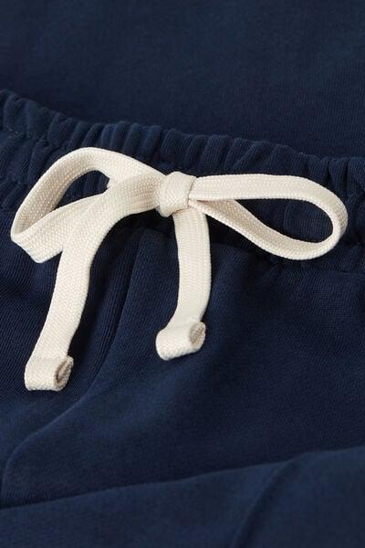 Blue Cotton Fleece Trousers With Seam, Intense Blue, large image number 4