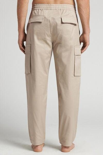 Beige Cargo Casual Pants, B601_519J, large image number 3