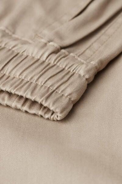 Beige Cargo Casual Pants, B601_519J, large image number 4