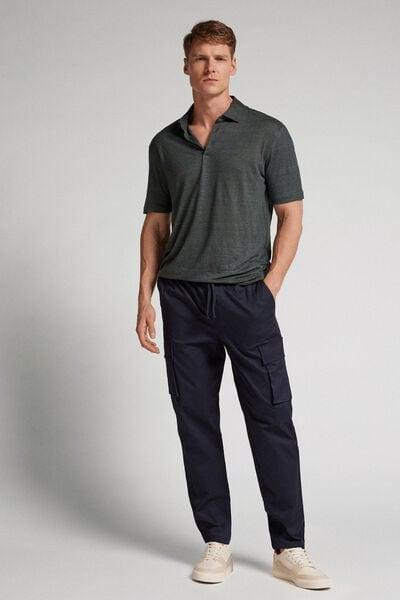 Blue Cargo Casual Pants, B601_7520, large image number 1