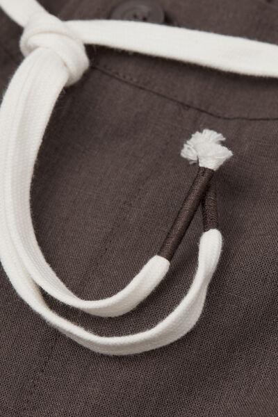 Brown Linen And Cotton Trousers, , large image number 4