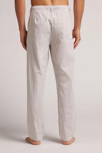 Ecru Linen And Cotton Trousers, , large image number 3