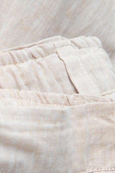 Ecru Linen And Cotton Trousers, , large image number 4