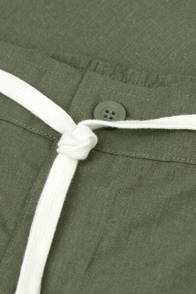 Green Linen And Cotton Trousers, , large image number 4