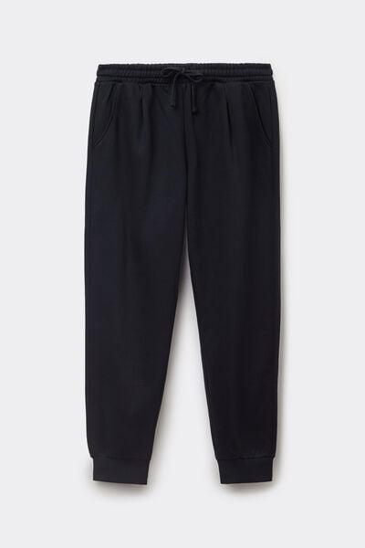Black Brushed Fleece Trousers, , large image number 1