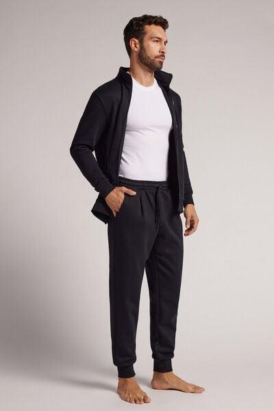 Black Brushed Fleece Trousers, , large image number 2
