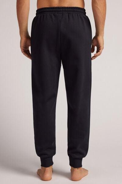 Black Brushed Fleece Trousers, , large image number 3