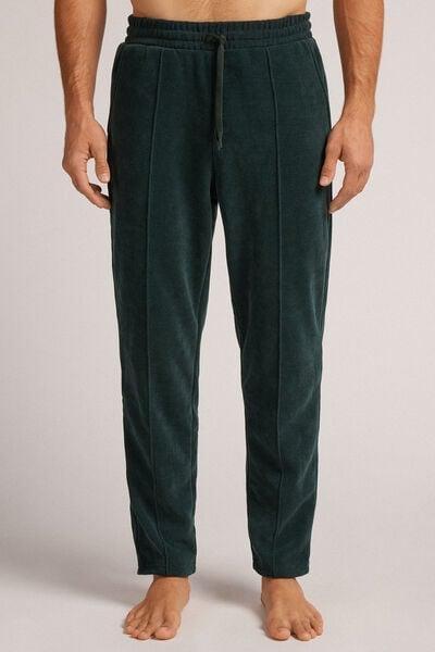 Green Textured Casual Trousers, B601_132J, large image number 0