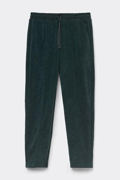 Green Textured Casual Trousers, B601_132J, large image number 1