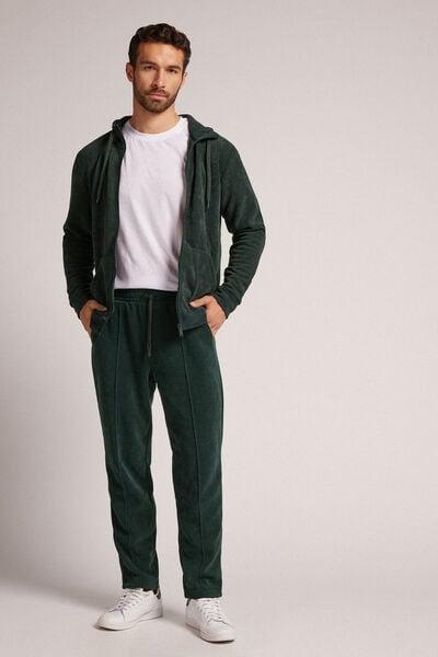 Green Textured Casual Trousers, B601_132J, large image number 2