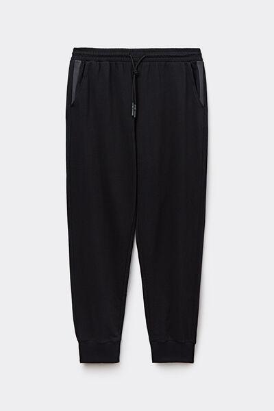 Black Solid Jersey Joggers, , large image number 2